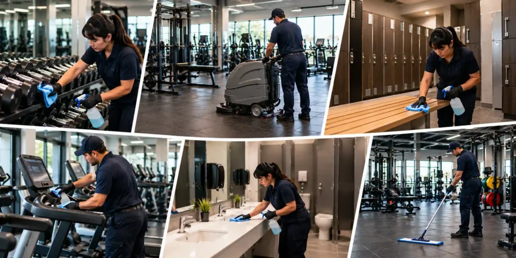 Between Workouts and Closing Time: What a Clean Gym Actually Requires 2 fitness center cleaning services