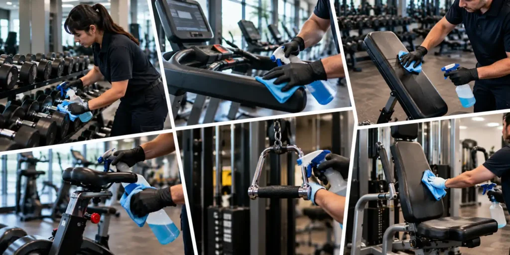 Between Workouts and Closing Time: What a Clean Gym Actually Requires 1 gym cleaning services